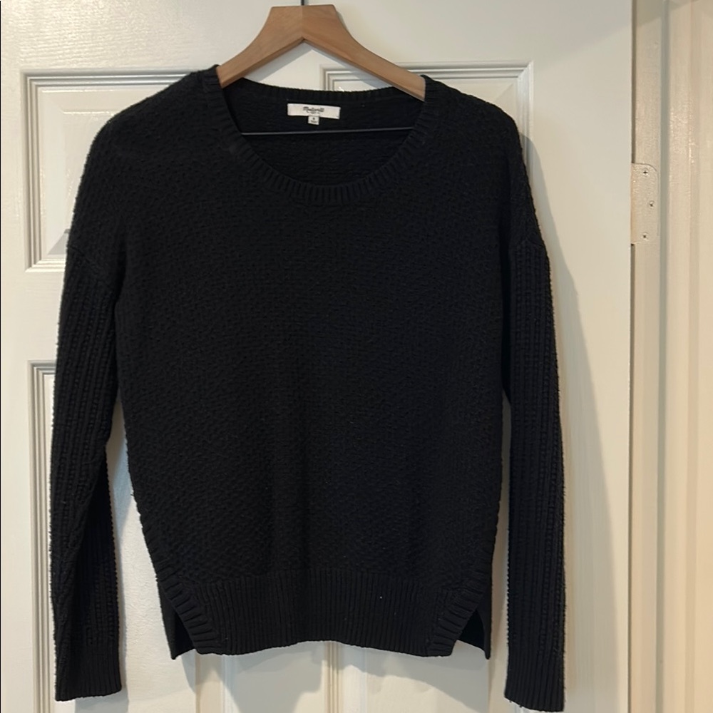 Madewell Black Crew Neck Sweater Essential Knit